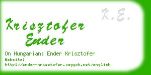 krisztofer ender business card